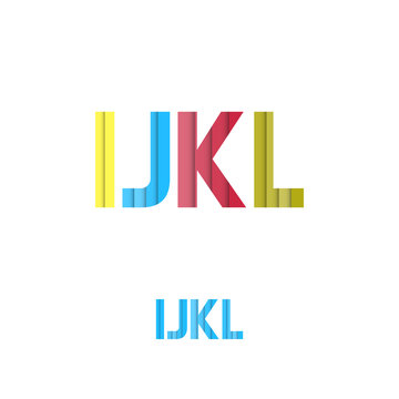I J K L - Colorful Layered Modern Font