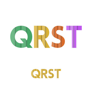 Q R S T - Colorful Layered Modern Font