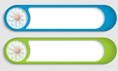 Poster - set of two buttons with flower
