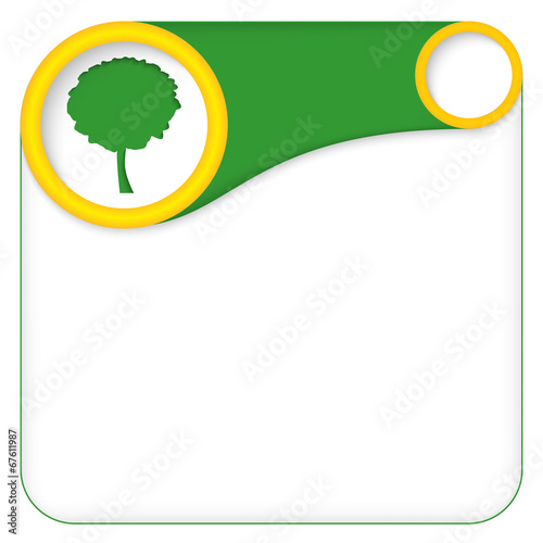 Foto color box for entering text with tree symbol