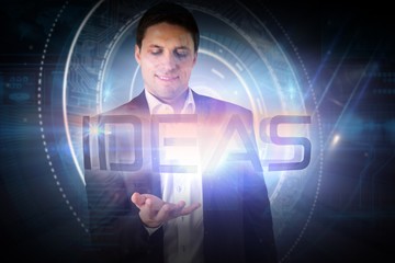 Aufkleber - Businessman presenting the word ideas