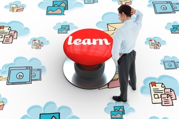 Poster - Learn against digitally generated red push button