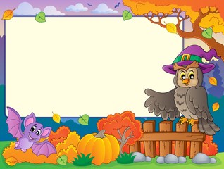 Canvas Print - Autumn frame with Halloween theme 5