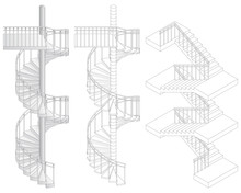 Vector Illustration Of Three Staircases
