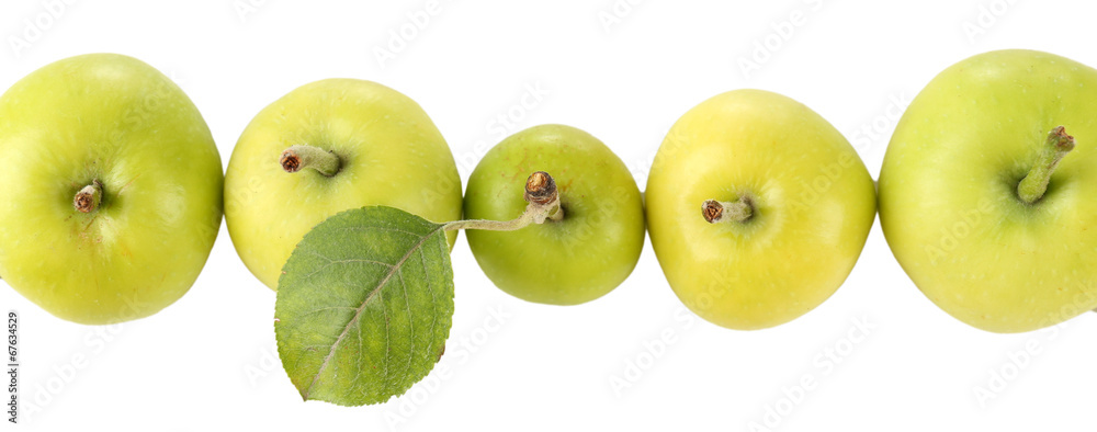 Green apples isolated on white