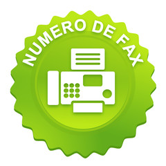 Sticker - numéro de fax sur bouton web denté vert