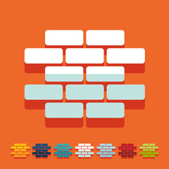 Wall Mural - Flat design: brick