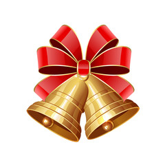 Poster - Christmas bells with red bow