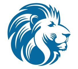 Wall Mural - lion head blue