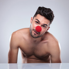 Fototapete - young man fooling around