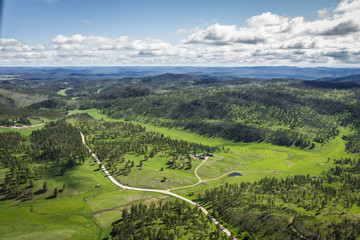 aerial view of the black hills