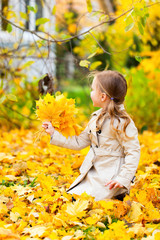 Sticker - Little girl outdoors on autumn day