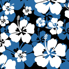 seamless pattern with hibiscus flower
