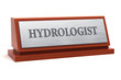 Hydrologist job title on nameplate