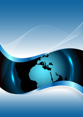 Fototapete - Vector blue brochure background with globe