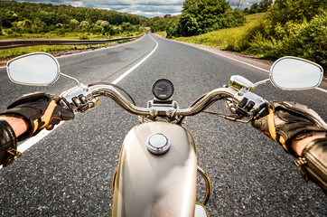 Wall Mural - Biker First-person view