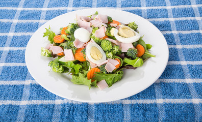 Wall Mural - Fresh Vegetable Salad with Boiled Eggs