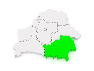 Naklejka na meble Map of Gomel region. Belarus.