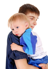 Wall Mural - Young Father and Baby