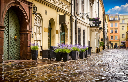 Naklejka na drzwi Krakow - Poland's historic center, a city with ancient