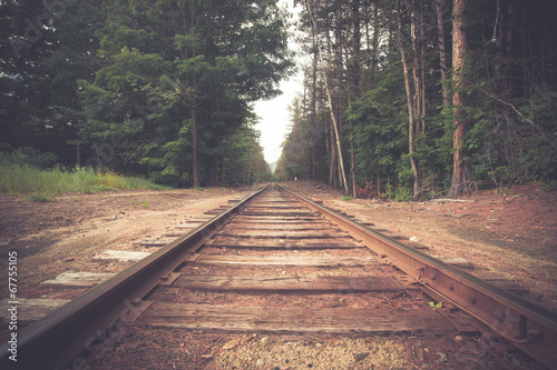 Cuadros en Lienzo Retro toned rural railroad tracks