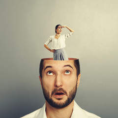 Wall Mural - man with laughing businesswoman