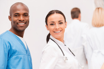 Wall Mural - Young and confident doctors.