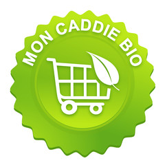 Poster - mon caddie bio sur bouton web denté vert