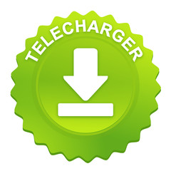 Poster - télécharger sur bouton web denté vert