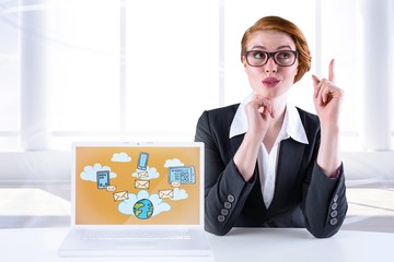 Leinwandbilder - Composite image of thinking redhead businesswoman