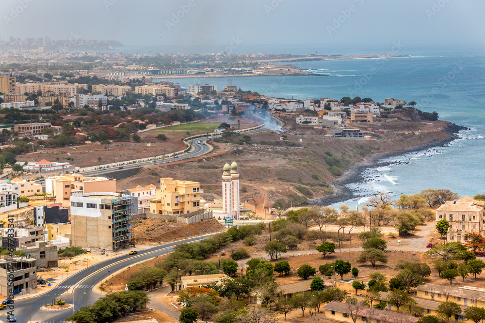 Aerial view of Dakar - obrazy, fototapety, plakaty 