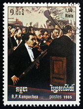 Postage Stamp Cambodia 1985 Opera Orchestra, By Edgar Degas