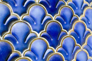 blue enameled geometrical ornament