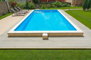 Swimming pool in the yard of a private home.