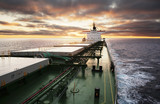 Cargo ship underway