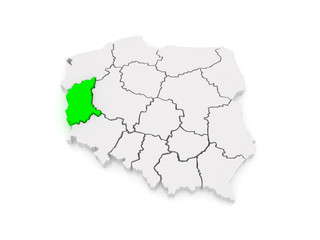  Map of Lubusz. Poland.