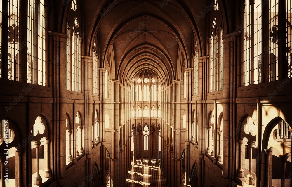 Chiesa cattedrale gotica - obrazy, fototapety, plakaty 