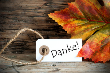 Wall Mural - Autumn Label with Danke