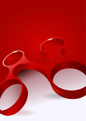 Aufkleber - Vector abstract red background with modern 3d shape