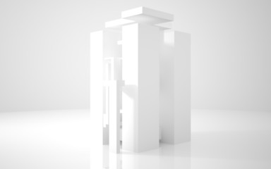 Abstract Architecture. abstract white building on a white backgr