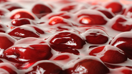 Wall Mural - Cherries in Jelly Close-Up (16:9 Aspect Ratio)