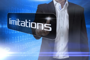 Aufkleber - Businessman pointing to word limitations