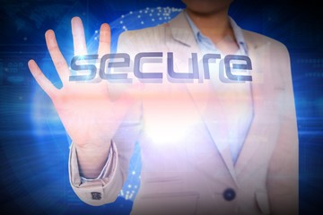 Aufkleber - Businesswoman presenting the word secure
