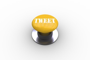 Poster - Tweet on yellow push button