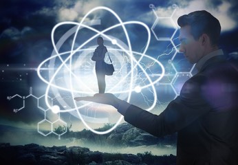 Poster - Composite image of businessman holding student