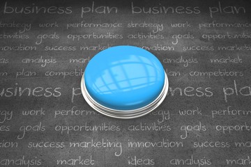 Poster - Composite image of shiny blue push button