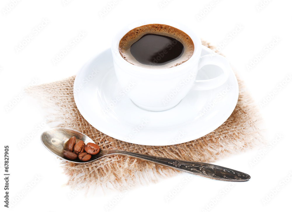Cup of coffee isolated on white