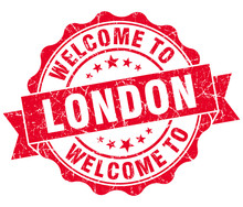 Welcome To London Red Vintage Isolated Seal