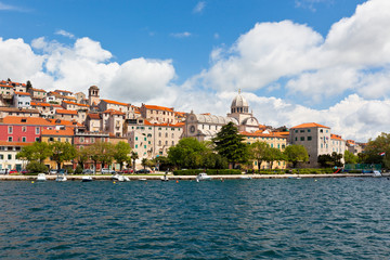 Wall Mural - Sibenik, Croatia view from the sea