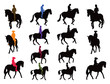 Horse rider silhouettes